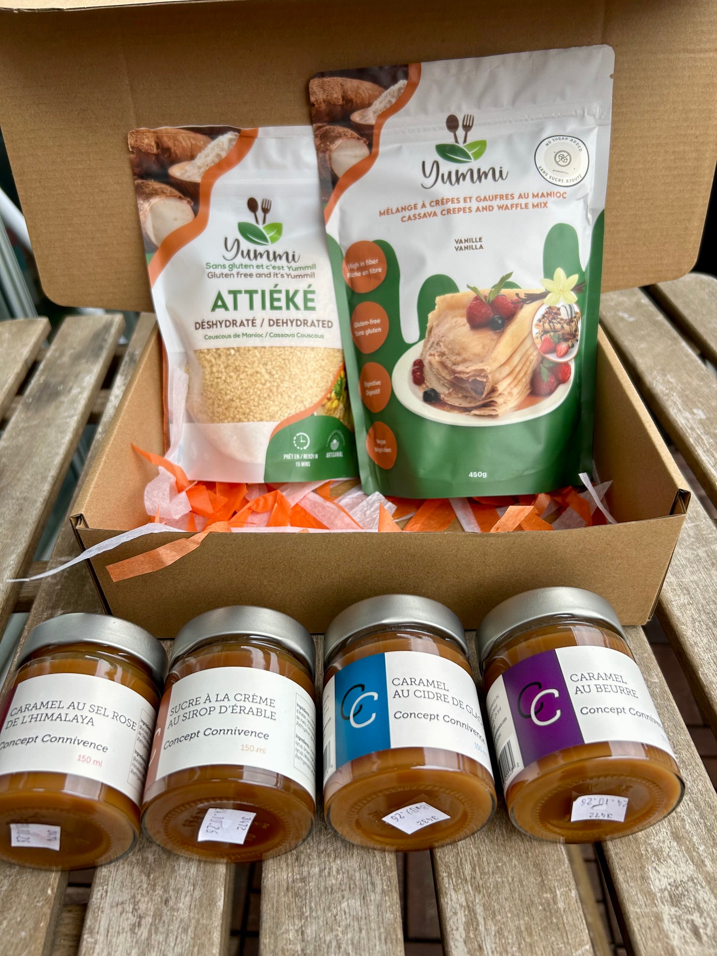 Coffret Gourmand : Attiéké, Crêpes & Caramel