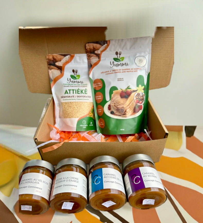 Coffret Gourmand : Attiéké, Crêpes & Caramel